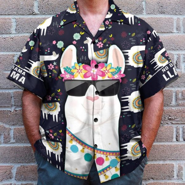 No Drama Amazing Llama Hawaiian Shirt