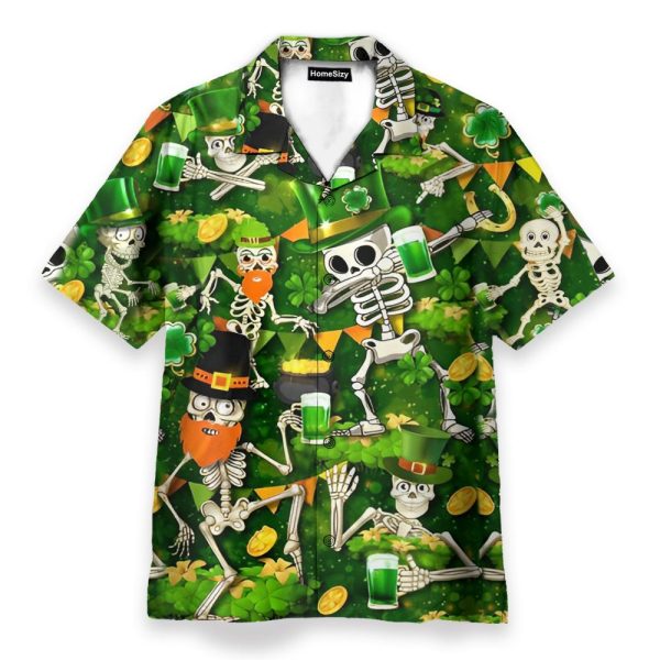 Saint Patricks Day Skull Hawaiian Shirt