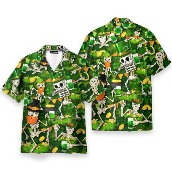 Saint Patricks Day Skull Hawaiian Shirt