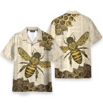 Bee Vintage Newspaper Pattern Hawaiian Shirt & Beach Shorts