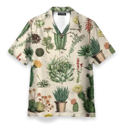 Cactus Summer Men'S Button'S Up Shirts Hawaiian Shirt