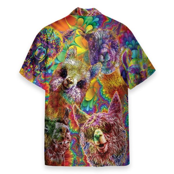 Colrful Llama Paiting Hawaiian Shirt