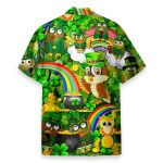 Irish Owl Patricks Day Shamrock Green Hawaiian Shirt