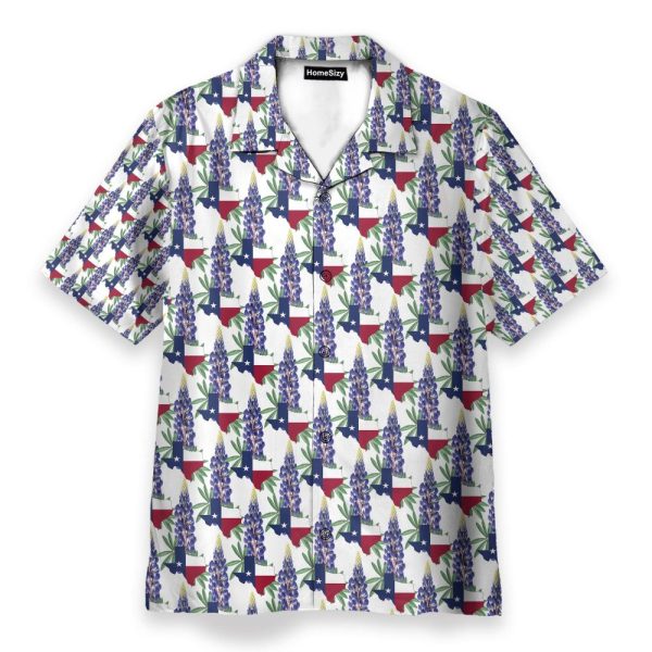 Texas Bluebonnet Men'S Button'S Up Shirts Hawaiian Shirt & Beach Shorts