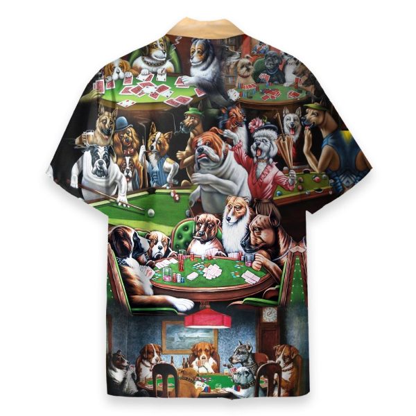 Dogs Playing Poker On The Table Hawaiian Shirt