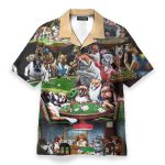 Dogs Playing Poker On The Table Hawaiian Shirt