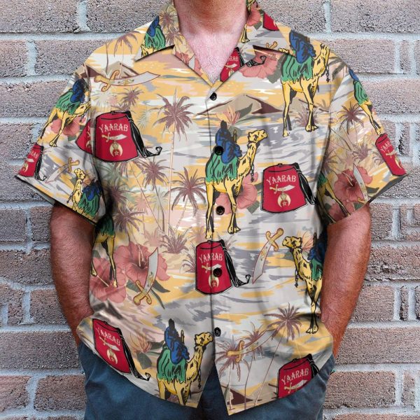 Yaarab Shriners Camel Riding Hawaiian Shirts