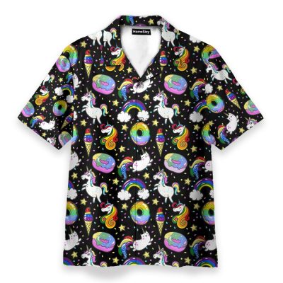 Life Is Better With Unicorn And Donuts Hawaiian Shirt