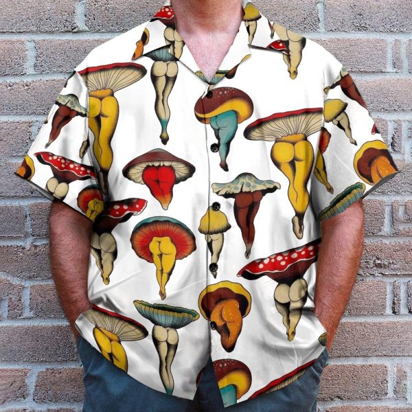 Sexy Mushroom Funny Button'S Up Shirts Hawaiian Shirt & Beach Shorts