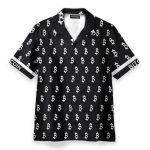 Black And White Bitcoin Pattern Hawaiian Shirt & Beach Shorts