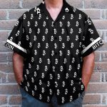 Black And White Bitcoin Pattern Hawaiian Shirt & Beach Shorts
