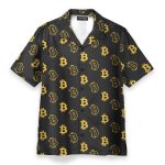 Seamless Bitcoin Men'S Button'S Up Shirts Hawaiian Shirt & Beach Shorts