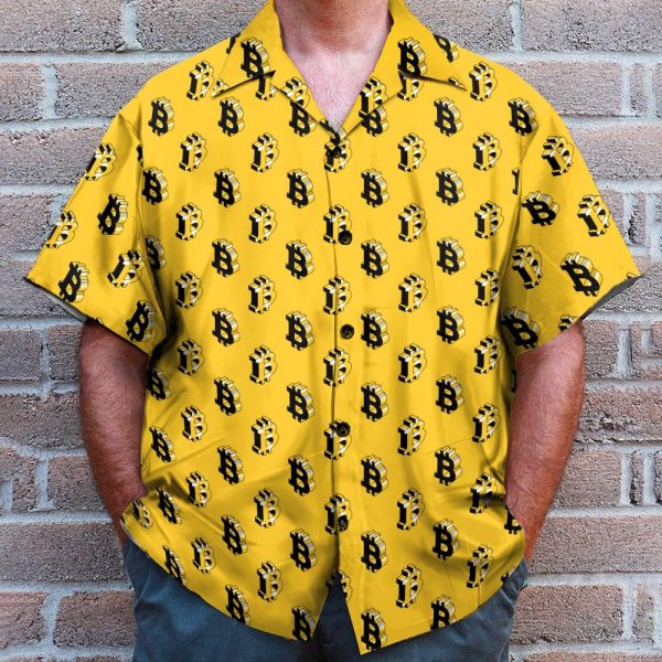 Isometric Bitcoin Cryptocurrency Hawaiian Shirt & Beach Shorts Qt4111801