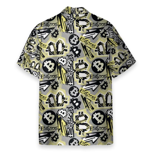 Bitcoin Doodle Funky Pattern Hawaiian Shirt & Beach Shorts