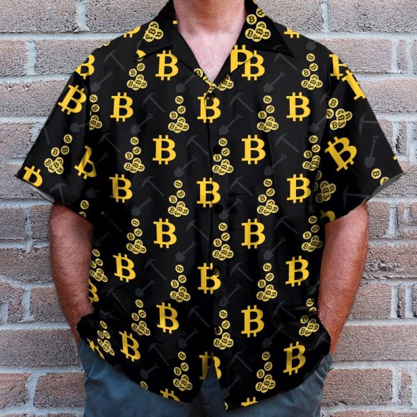 Cryptocurrency Bitcoin Miner Men'S Button'S Up Shirts Hawaiian Shirt & Beach Shorts