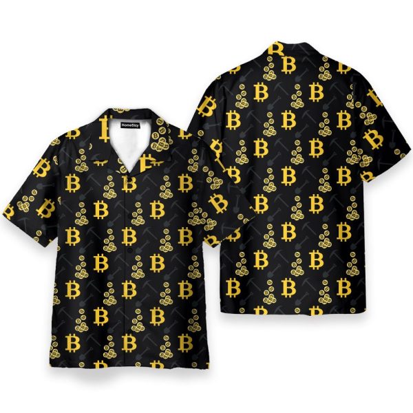 Cryptocurrency Bitcoin Miner Men'S Button'S Up Shirts Hawaiian Shirt & Beach Shorts
