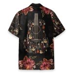 Acoustic Guitar Tropical Flowers Hawaiian Shirt