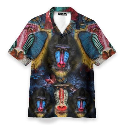 Amazing Mandrill Men'S Button'S Up Shirts Hawaiian Shirt