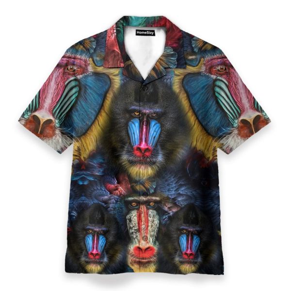 Amazing Mandrill Men'S Button'S Up Shirts Hawaiian Shirt