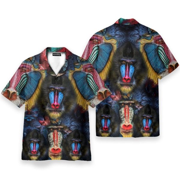 Amazing Mandrill Men'S Button'S Up Shirts Hawaiian Shirt
