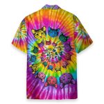Hippie Cat Awesome Tie Dye Tropical Hawaiian Shirt