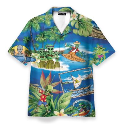 Aloha Hawai Alien Dancing On The Beach Hawaiian Shirt