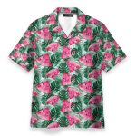Watermelon In Tropical Green Leaves Hawaiian Shirt & Beach Shorts