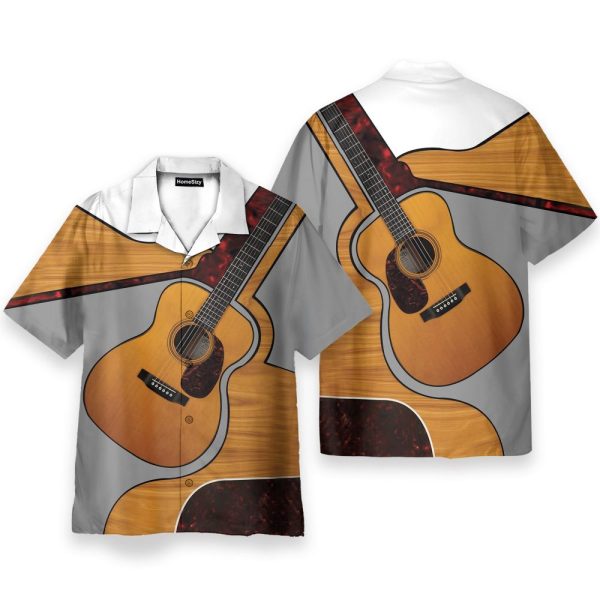Classic Guitar Men'S Button'S Up Shirts Hawaiian Shirt