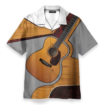 Classic Guitar Men'S Button'S Up Shirts Hawaiian Shirt
