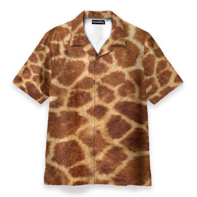 Giraffe Cosplay Costume Funny Button'S Up Shirts Hawaiian Shirt & Beach Shorts
