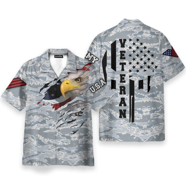 Eagle Veteran Proud Us Air Force Hawaiian Shirt & Beach Shorts