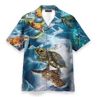 Amazing Sea Turtle Men'S Button'S Up Shirts Hawaiian Shirt