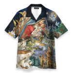 Jesus Christmas Men'S Button'S Up Shirts Hawaiian Shirt