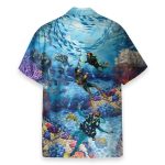 Amazing Blue Scuba Diving And Coral Reefs Hawaiian Shirt