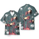 Flamingo Colorful Men'S Button'S Up Shirts Hawaiian Shirt