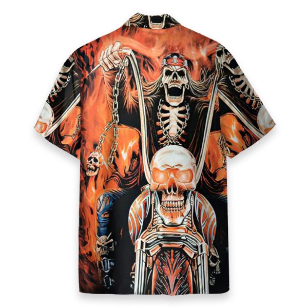 Skull Gangster Biker Ride Or Die Motorcycles Racing Hawaiian Shirt
