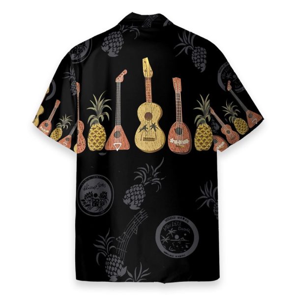Ukulele And Pineapple Music Frame Pattern Hawaiian Shirt