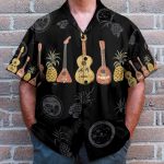 Ukulele And Pineapple Music Frame Pattern Hawaiian Shirt