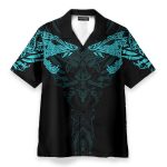 Viking Wolf Turquoise Men'S Button'S Up Shirts Hawaiian Shirt