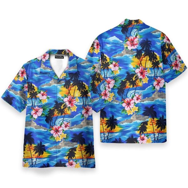 Navy Us Ship Men'S Button'S Up Shirts Hawaiian Shirt