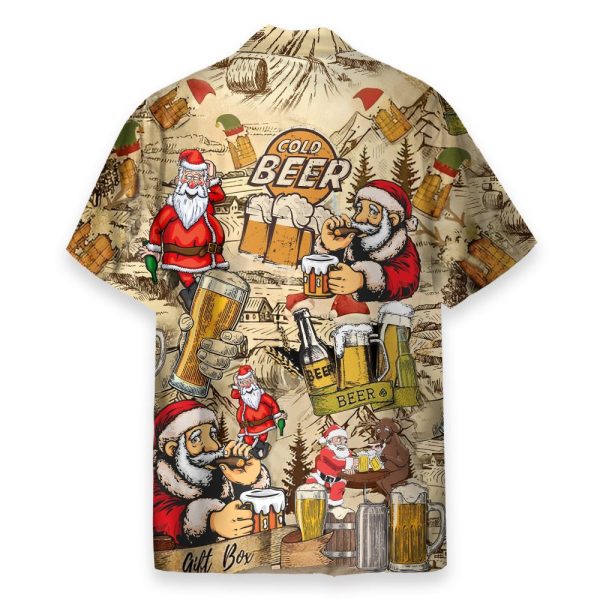 Drinking Beer With Santa Claus Hawaiian Shirt