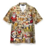 Drinking Beer With Santa Claus Hawaiian Shirt