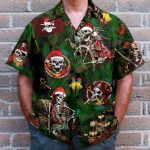 Pirate Christmas Skulls Men'S Button'S Up Shirts Hawaiian Shirt