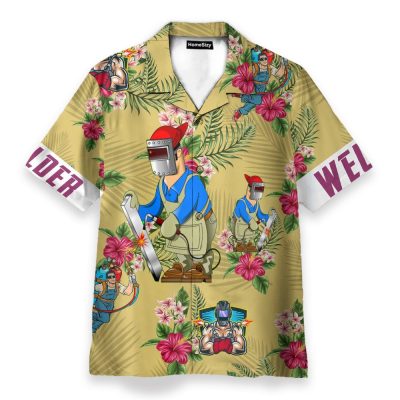 Welder Men'S Button'S Up Shirts Hawaiian Shirt