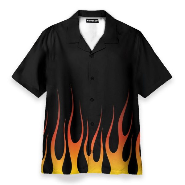 Hot Rod Flame Stencils Cosplay Costume Hawaiian Shirt & Beach Shorts