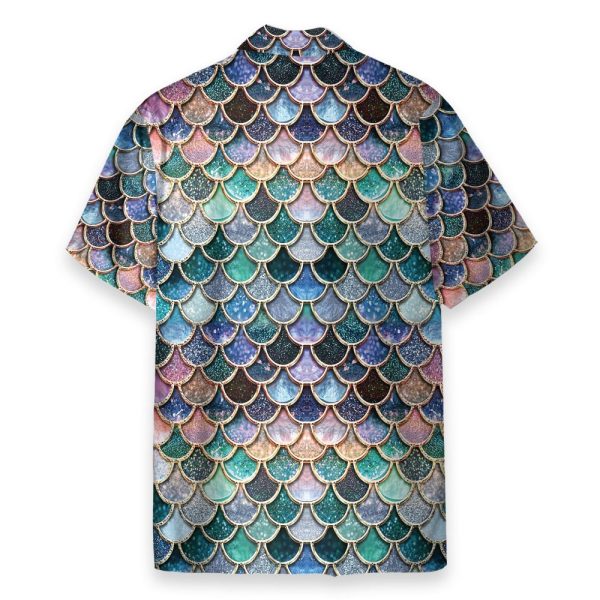 The Most Blue Sparkle Mermaid Tail Ocean Cosplay Costume Hawaiian Shirt & Beach Shorts