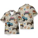 Jeep Car With Butterflies Men'S Button'S Up Shirts Hawaiian Shirt
