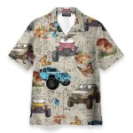 Jeep Car With Butterflies Men'S Button'S Up Shirts Hawaiian Shirt