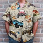 Jeep Car With Butterflies Men'S Button'S Up Shirts Hawaiian Shirt