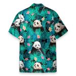 Panda In Tropical Green Leaves Hawaiian Shirt